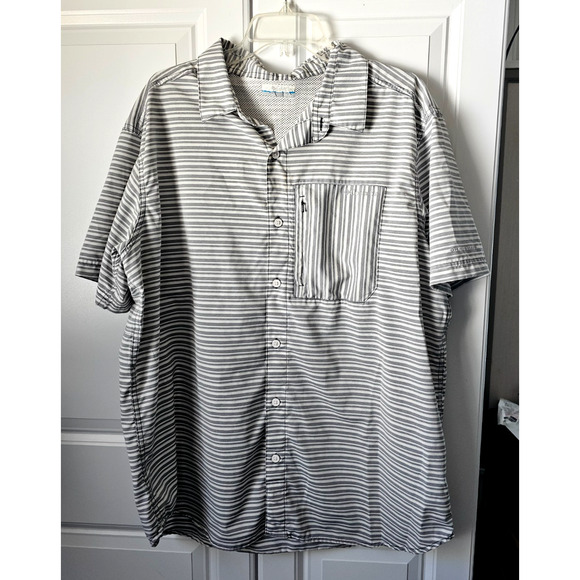Columbia Omni-Wick Vented Shirt Men’s XL Gray Short Sleeve Button Front Fishing - Picture 1 of 6